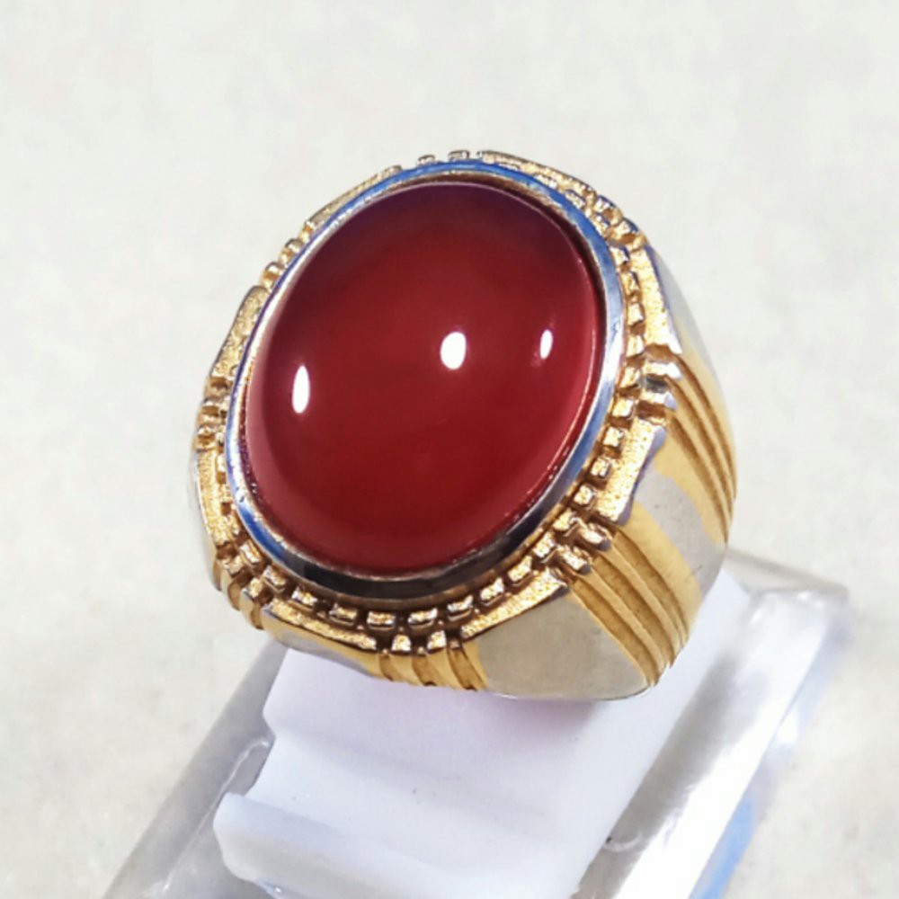 CINCIN BATU AKIK NATURAL RED BARON MERAH MINIMALIS KANTORAN PUNYA