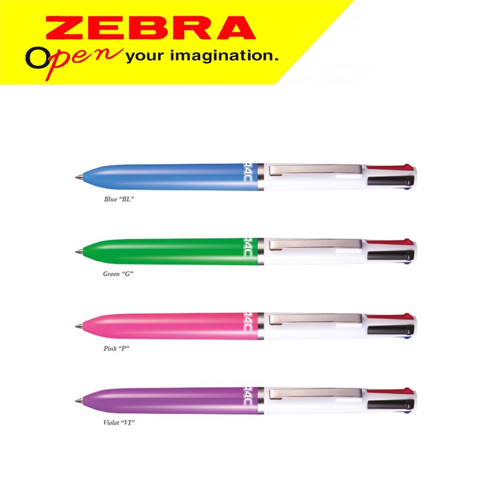 Jual Ballpen 4 Warna 0.7mm Zebra 4C Unique Bollpoint Pen 4 Warna ...