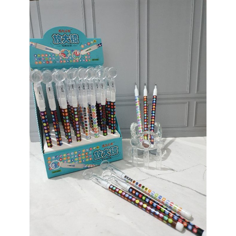 

(48pc) pensil lantu susun ada tutup kaca pembesar/pensil cabut pasang/lantu/pensil susun