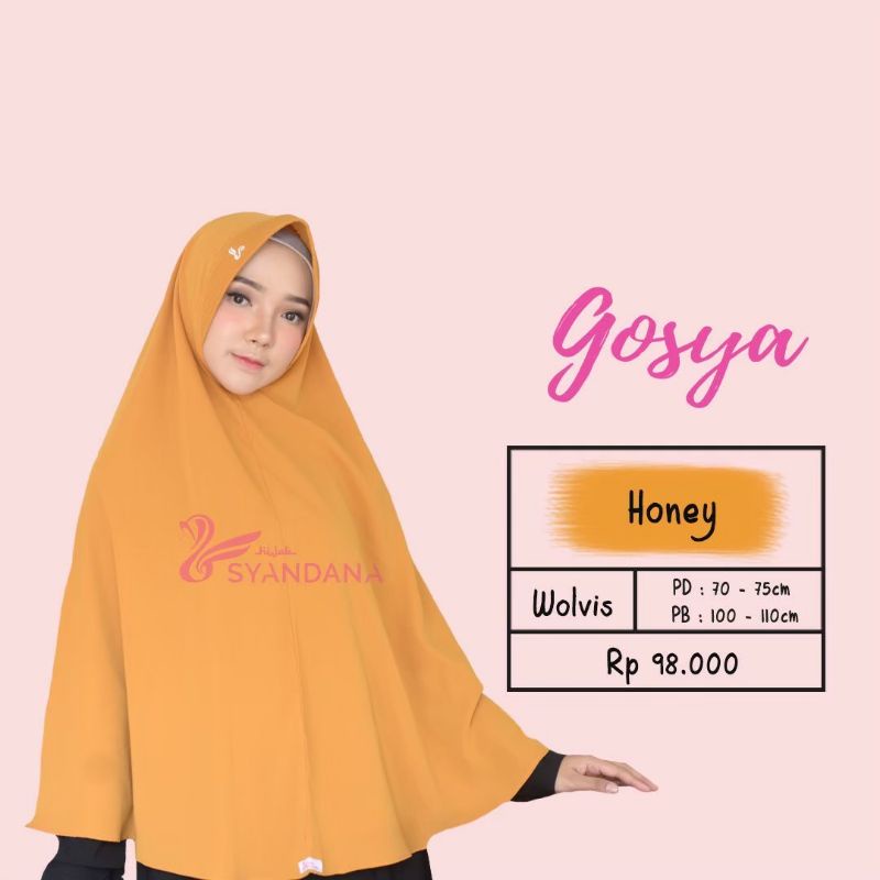 Hijab Syandana Gosya (L) Warna Baru Dan Lama Khimar Bergo Kerudung Jilbab Instan-Honey
