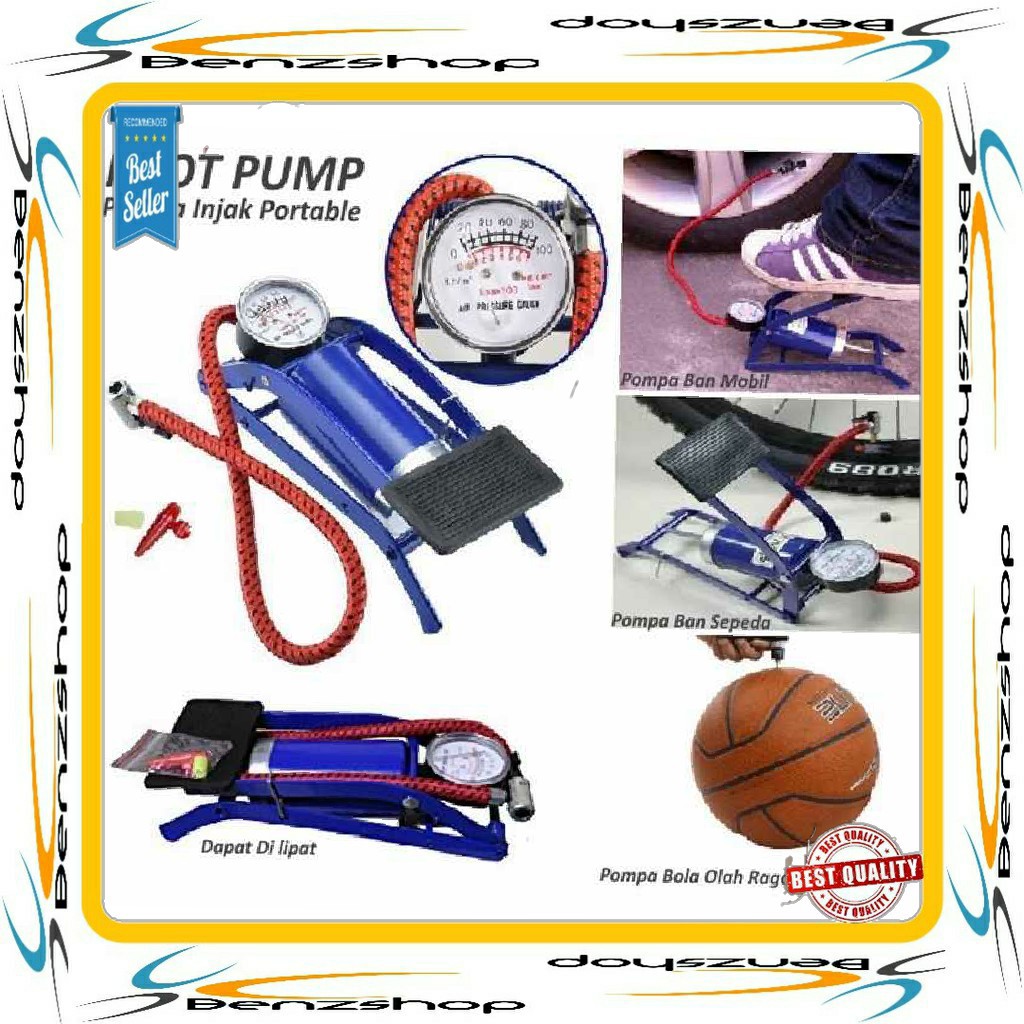 Pompa Injak Darurat Pompa Ban Motor Mobil Manual Bisa Untuk Ban Motor Mobil Sepeda