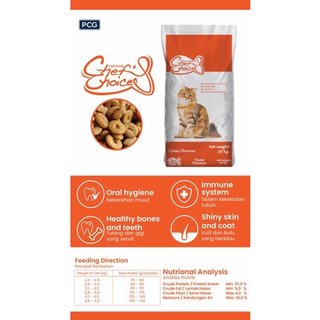 grab gojek chef choice tuna 20kg makanan kucing rasa tuna