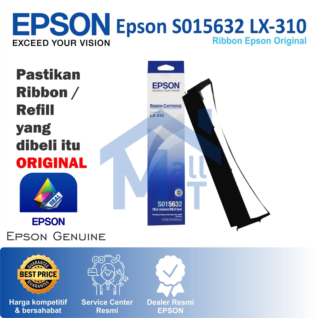 (BISA COD) RIBBON CATRIDGE EPSON ASLI ORIGINAL UTK LX310 LX-310 LX 310 SO15632