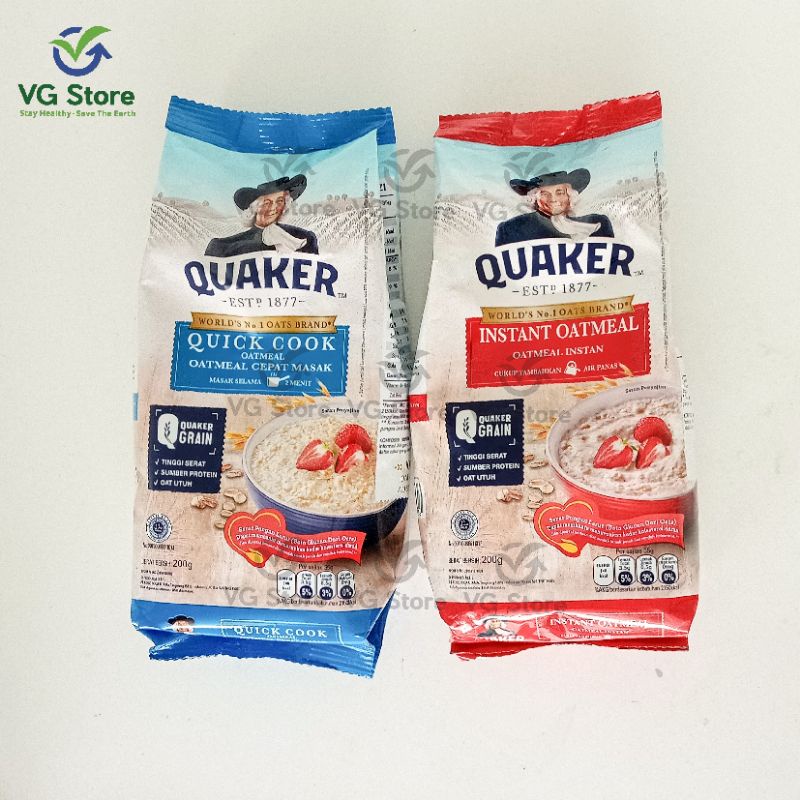 

quacker oat meal insant / quick cook masak dan seduh langsung 200gr
