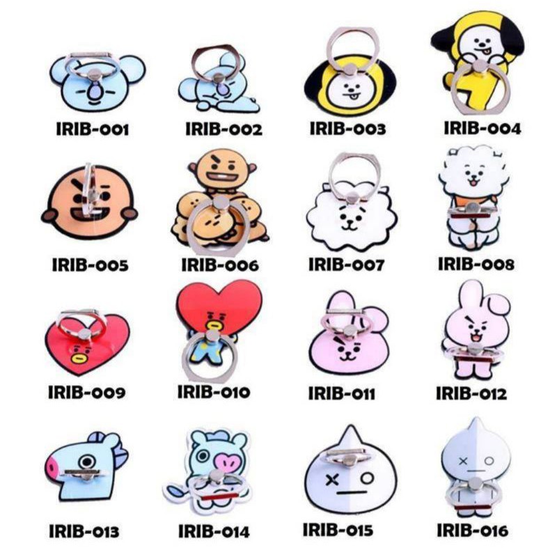 iRing Cincin Ring HP BT21 BTS BT 21 Karakter Standing Chimmy Tata Koya Mang Cooky RJ Shooky