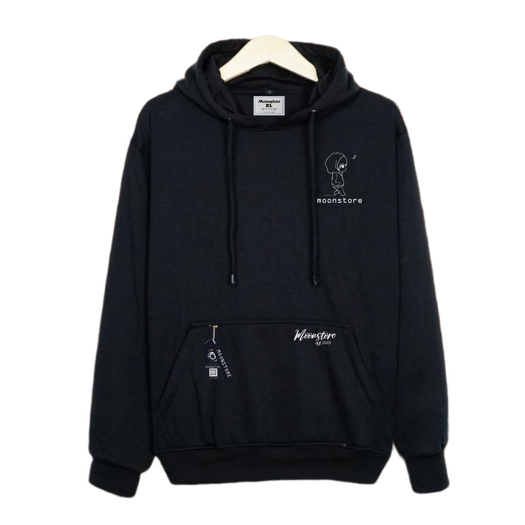 Sweater Hodie Pria Wanita Unisex Oversize Motif Logo Kecil Warna Mint M-XXL