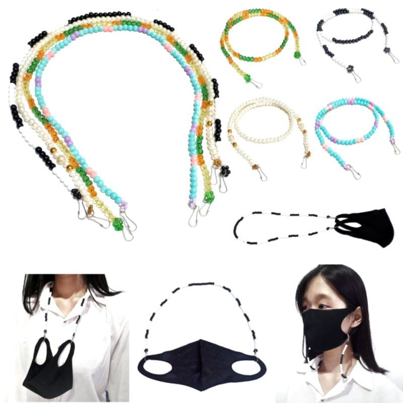 Kalung Gantungan Masker Strap Mask Hanging Basic Beads Kalung Multifungsi