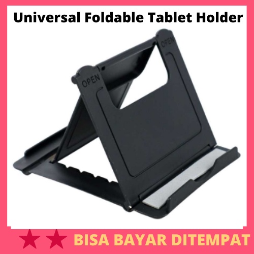 Universal Foldable Tablet Holder / Tempat Handle Senderan Sandaran Penahan Penyangga Dudukan Tatakan