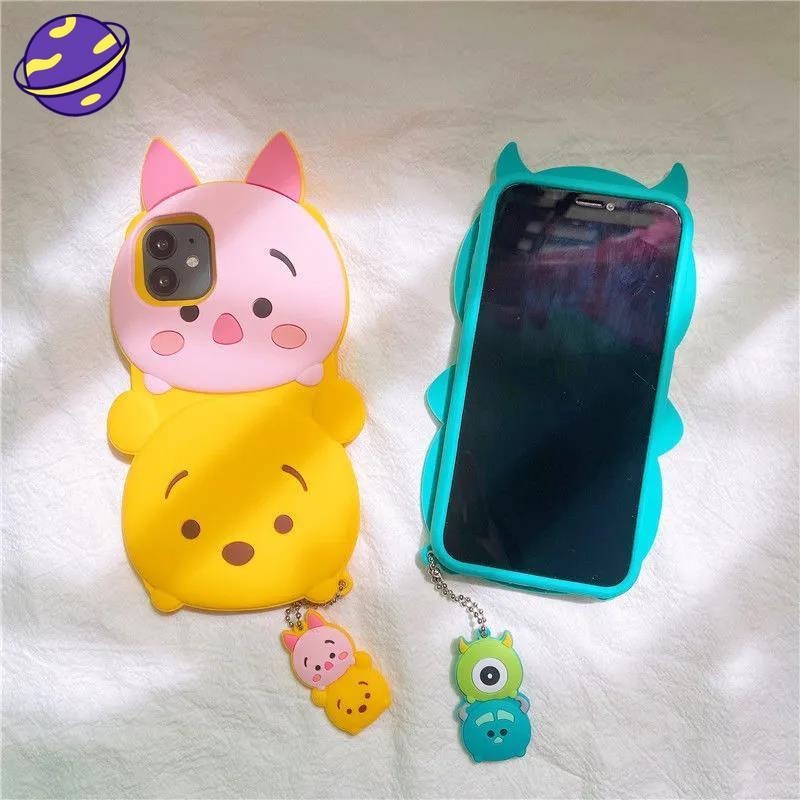 Cute Pooh Monster Casing Moblie Phone Case for IPhone 6 6s 7 8 Plus X Xs 11 12 Pro Max Se2020 Silicone Cover