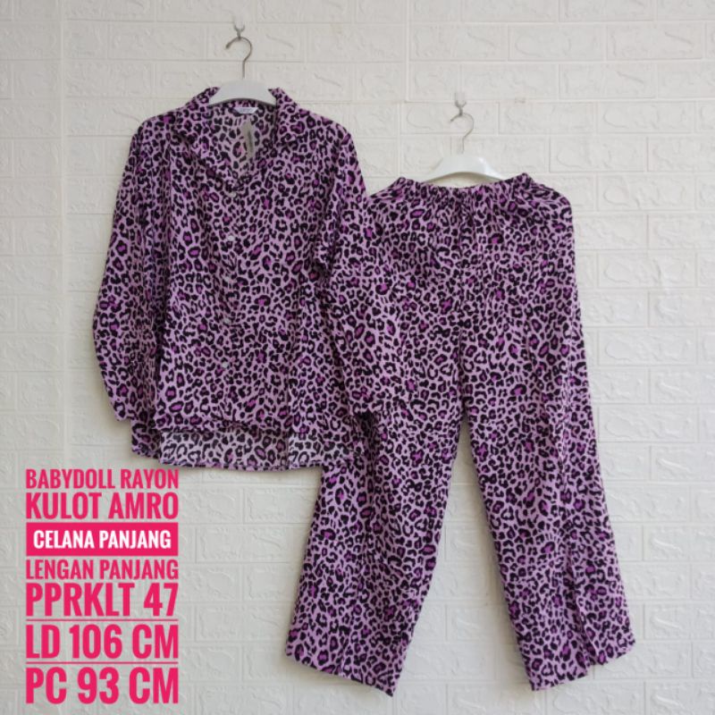 *Setelan Rayon AMRO Lengan Panjang Celana Kulot Panjang (PPRKLT)