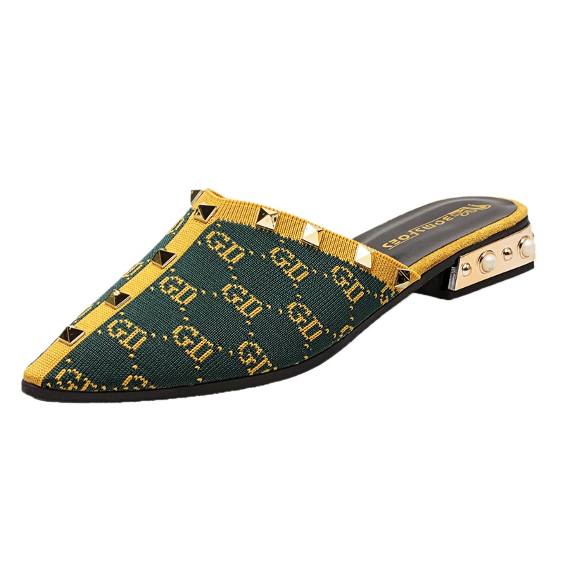 cind 5051, sandal import fashion sandal flat model terbaru dan terkiniian cantik-green