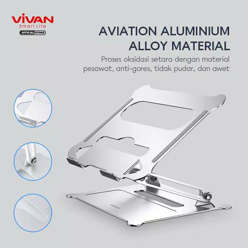 Vivan VLS01 Alluminium Alloy Liftable and Foldable Laptop Cooling Stand