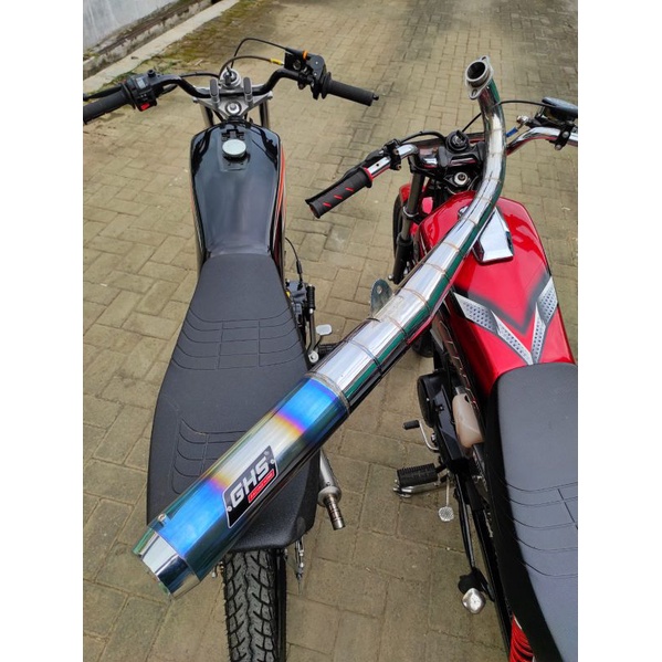 Knalpot RX KING Standar Racing Chrome Cacing Ujung Biru Super Garing Istimewa Original GHS Racing