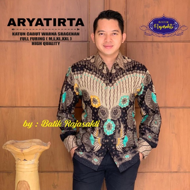 Batik Pria ARYATIRTA Katun Cabut Sragenan Full Furing Termurah