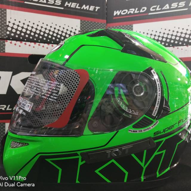 HELM KYT K2R MOTIF #SE SUPER FLUO-GREEN FLUO/BLACK / KYT K2 RIDER MOTIF