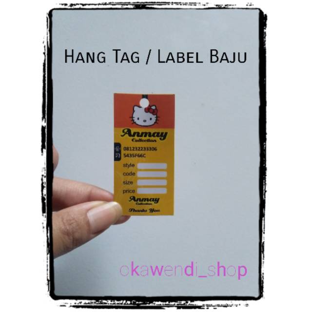 

HANG TAG / LABEL BAJU / PRICE TAG Design Kode: OK H05