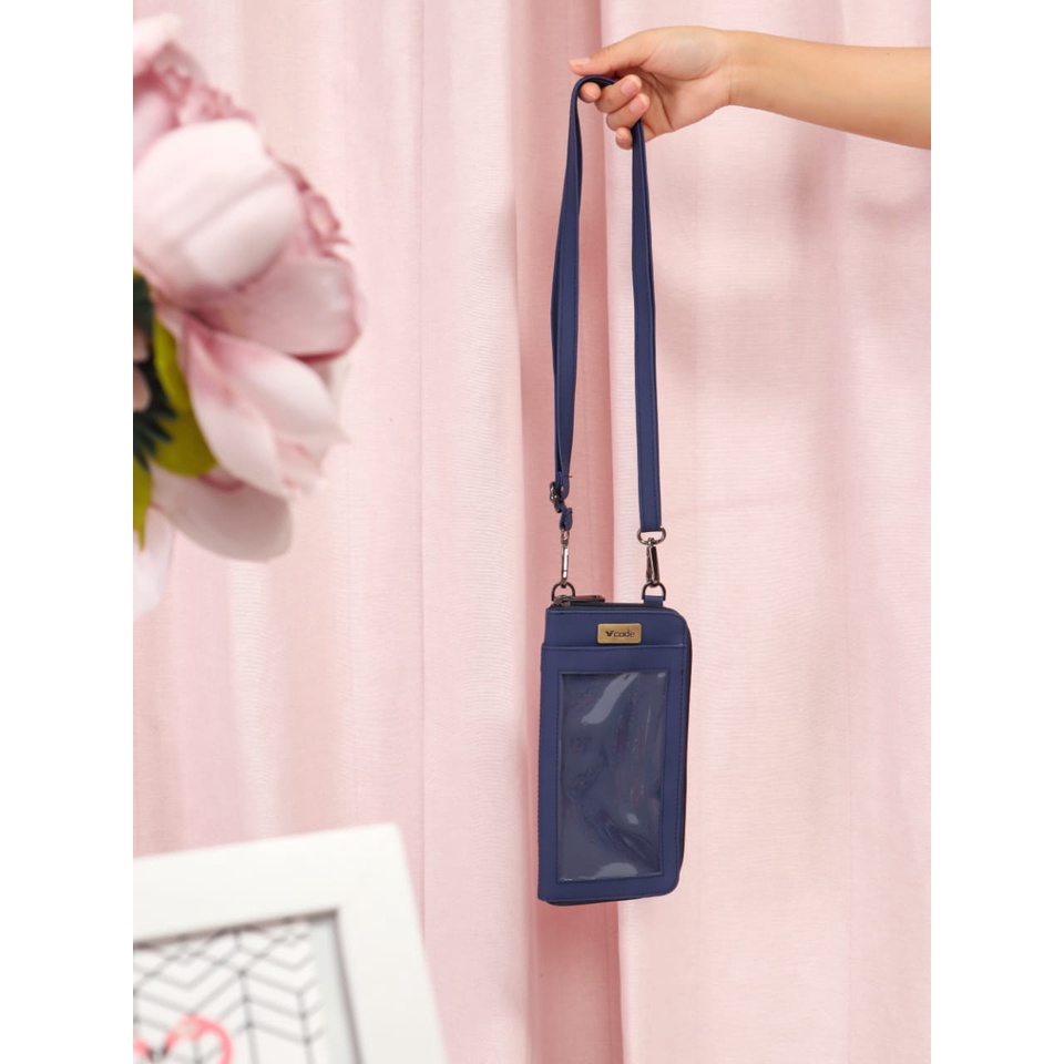 DOMPET HP SELEMPANG WANITA NAVY BERKUALITAS ORIGINAL BY ABEECASE VCODE SYNTESIS PREMIUM