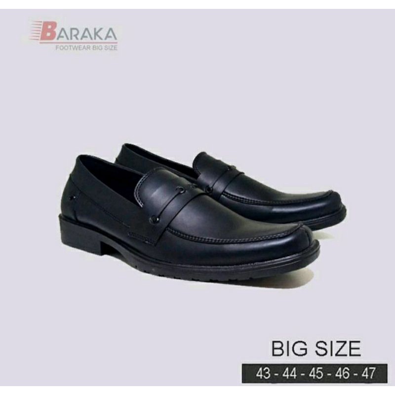 Koleksi Sepatu OXPORD / Sepatu Pantofel Pria Big Size 43-44-45-46-47 Sepatu Kerja Barack-10 JUMBO Black, 47