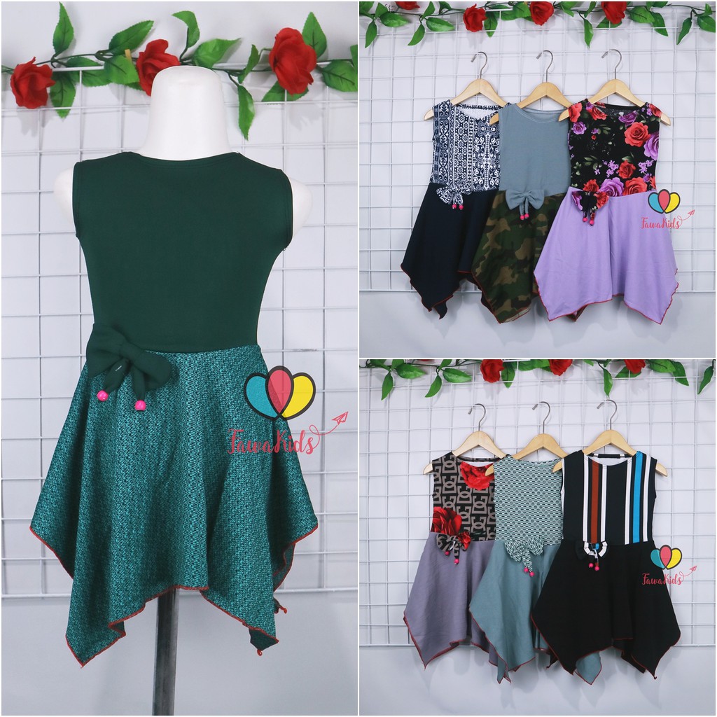 Dress Alona uk 1-2 Tahun / Dress Balita Dress Anak Cewek Dress Import Dress Yukensi Dress Murah