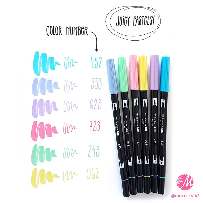 

HJK Tombow Abt Dual Brush Pen Pastel Colours Collection Koleksi 18 Warna Pastel Pena Kuas Art Supply
