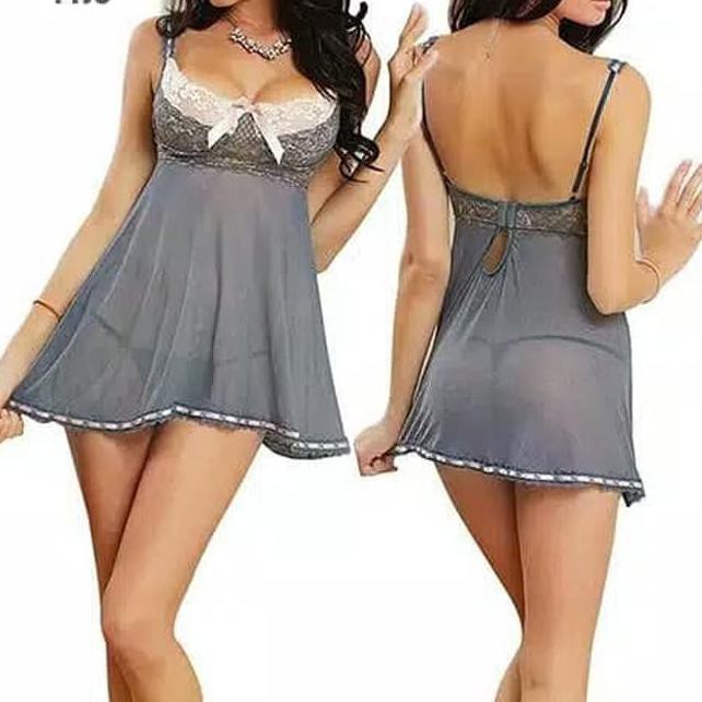 L-1100 - Lingerie Grey Night Dress Costume