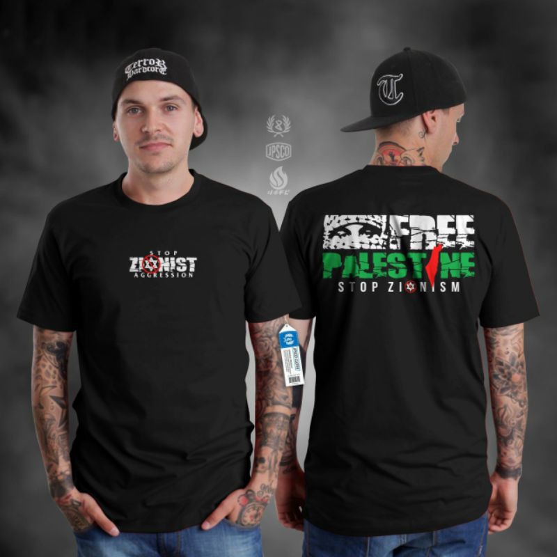 Baju Atasan Kaos Distro Pria Lengan Pendek Terbaru Keren 2022 Save Palestine Free Palestina