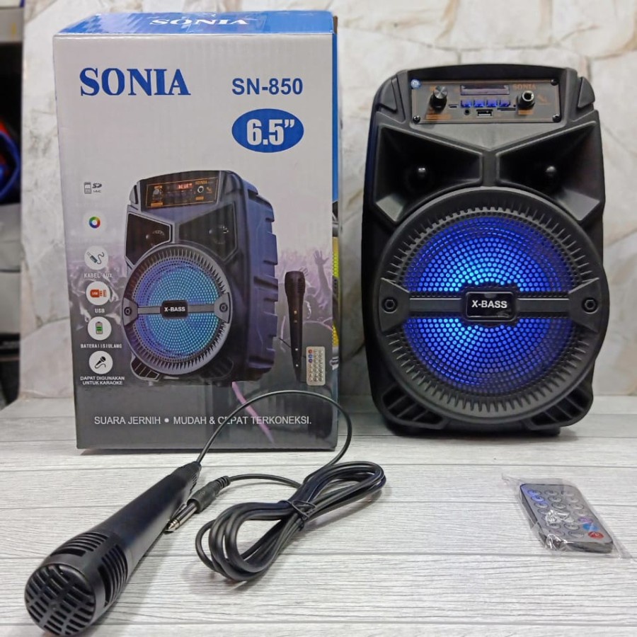 Promo Terbaru!!!Speaker Portable Karaoke SN-850/SN-900 Ukuran Besar Free Microphone / Remote Extra Power Bass