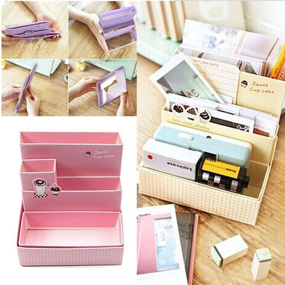 Style Korean Diy Desk Decor Stationery Box Cosmetic Makeup Paper