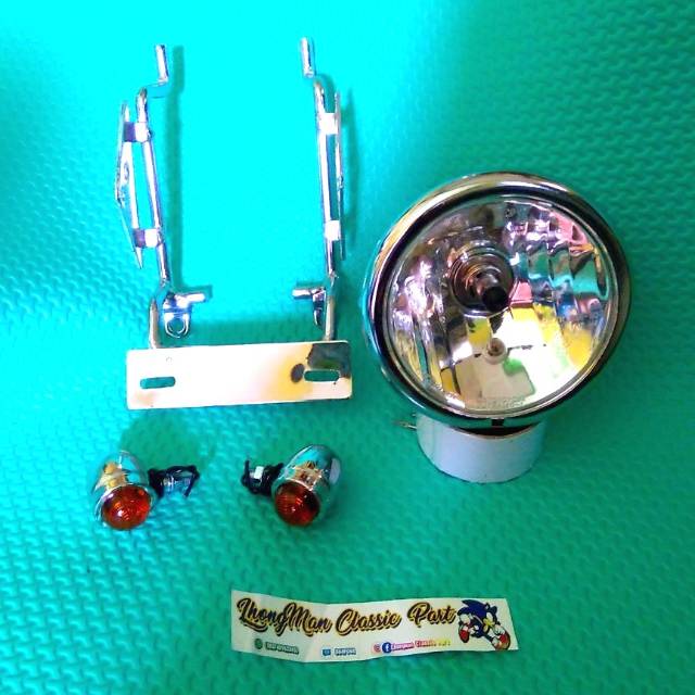 Paket lampu dan dudukan pesek pnp cb gl mp tiger byson