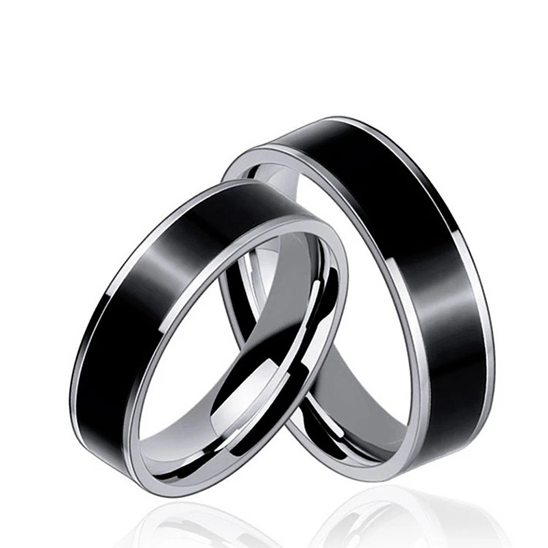 [COD] Cincin Titanium asd Silver Black / Cincin Wanita Pria Couple Anak