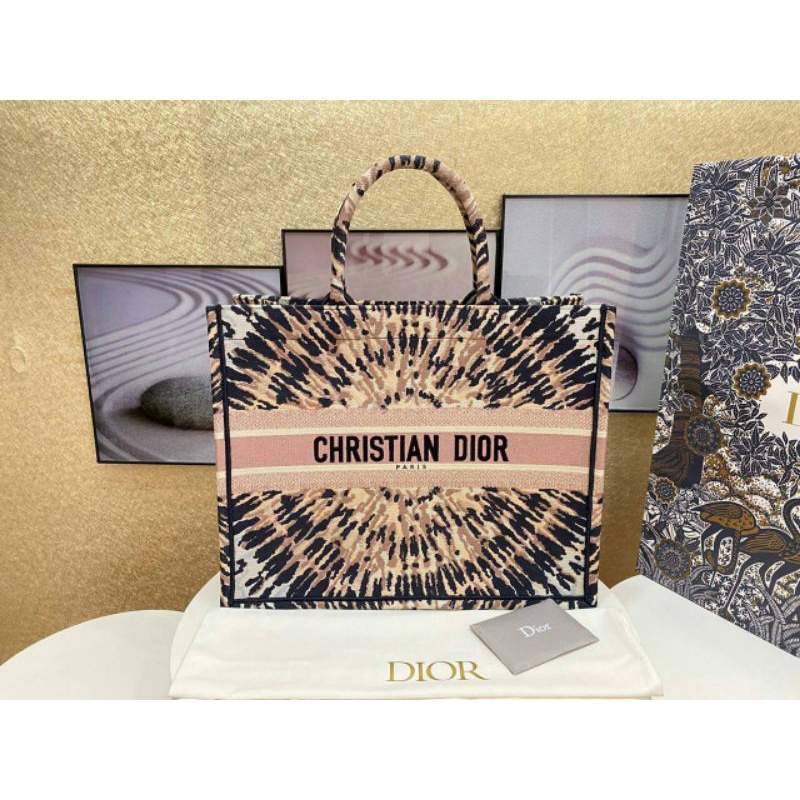 Dior Book multicolor tiedye embroidery Tote bag