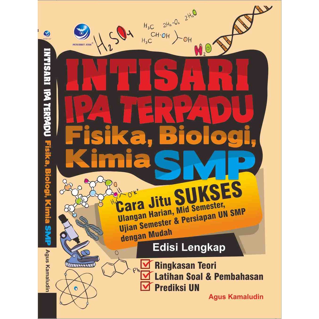 BUKU-Intisari IPA Terpadu Fisika, Biologi, Kimia SMP,Cara Jitu Sukses Ulangan Harian, Mid Semester,