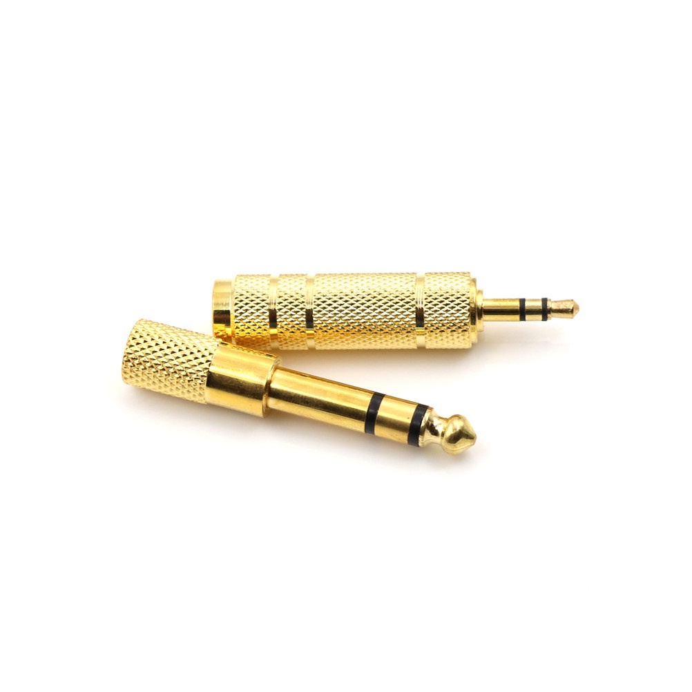 {LUCKID}2Pcs 6.35mm To 3.5mm Stereo Audio Adapter Convertor For Microphone Headphone