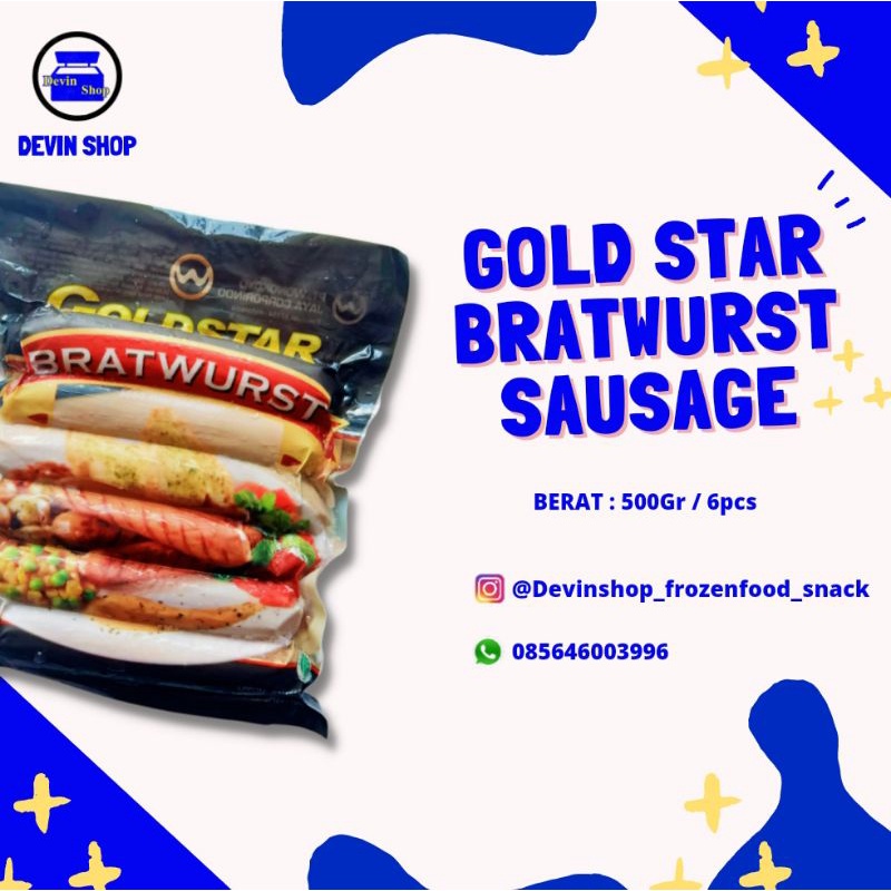 

GOLDSTAR BRATWURST SAUSAGE 500GR