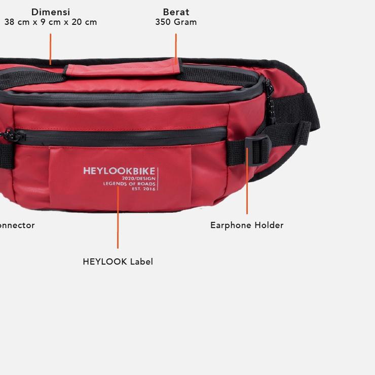 HEYLOOK Official - Tas Selempang Pria Waist Bag Sepeda Weasley Waterproof Waistbag Gowes Distro Anti