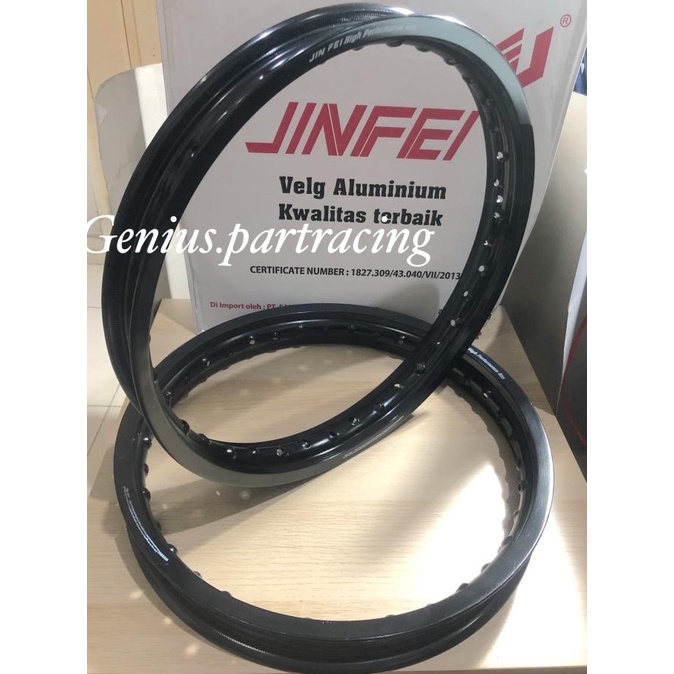 VELG JINFEI SET 160 X 185 RING 17 HITAM FULL BLACK ORIGINAL GEN
