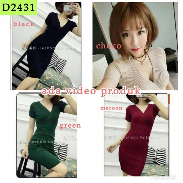 Dress rajut stretch sexy bodycon