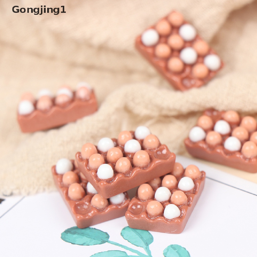 Gongjing1 6pcs Miniatur Telur Skala 1: 12 Untuk Dekorasi Dapur Rumah Boneka