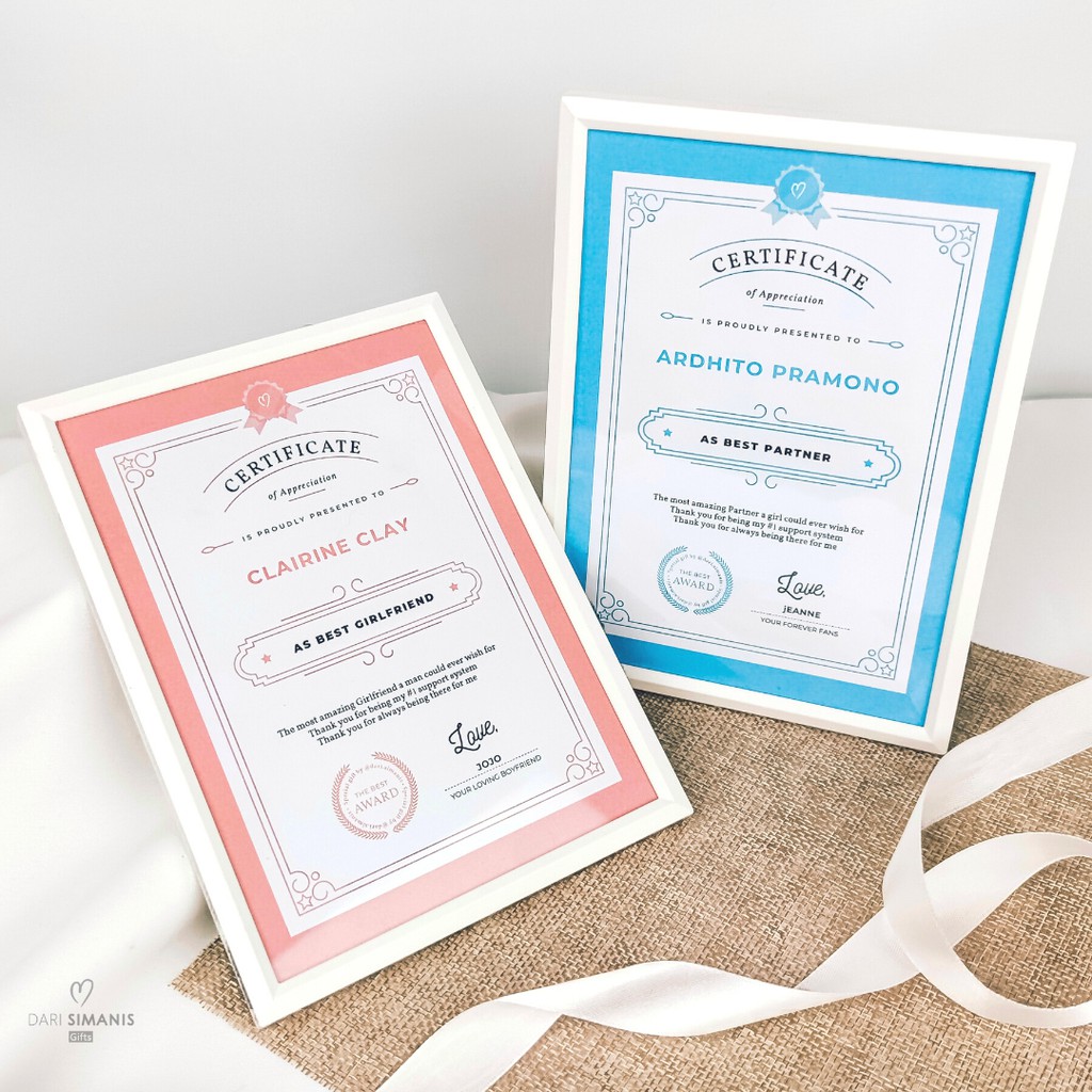 CUSTOM SERTIFIKAT - bebas custom BEST BOYFRIEND / GIRLFRIEND CERTIFICATE award