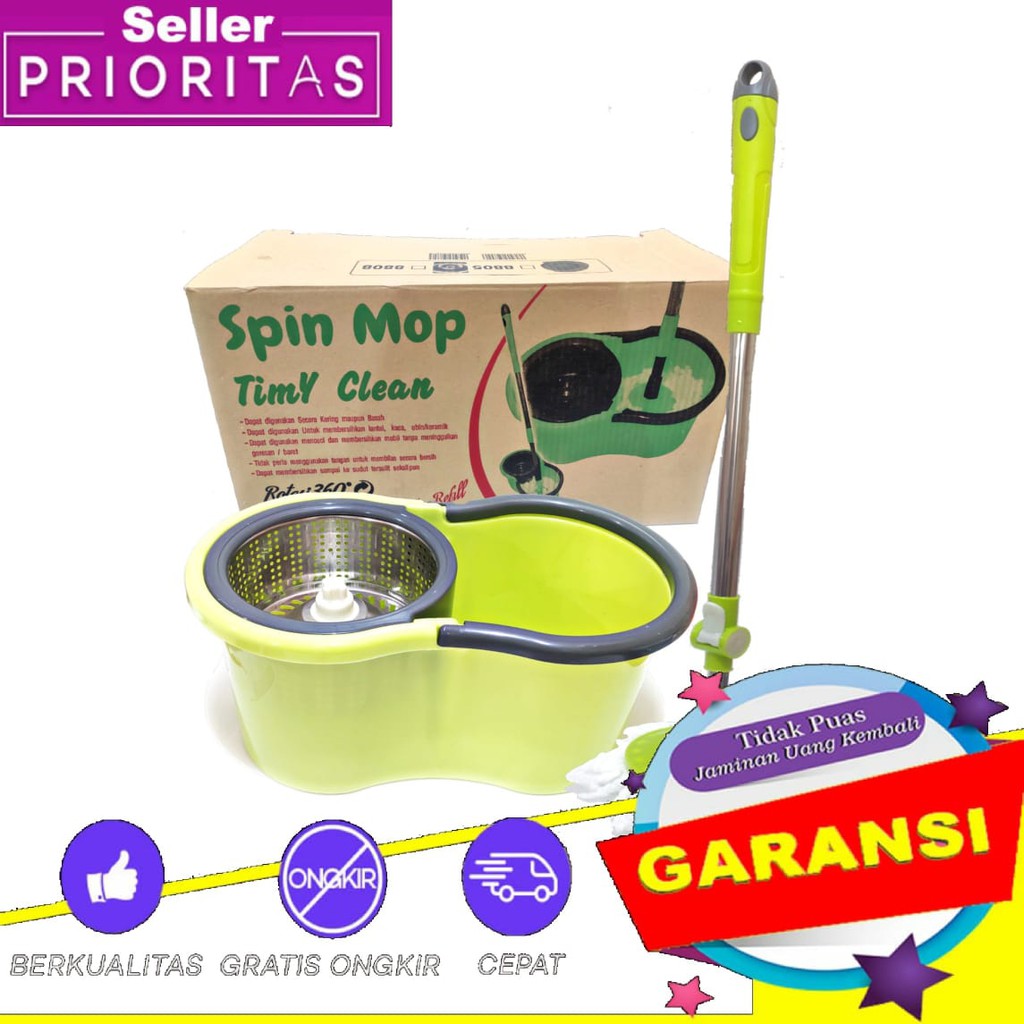 𝐧𝐞𝐰 spin mop timy clean pel pelan lantai super mop rotated alat pel lantai super mop pelan mop