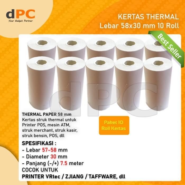 

Paper | Kertas Struk 10 Roll Thermal Paper 58 X 30 Mm Untuk Atm Printer Zjiang