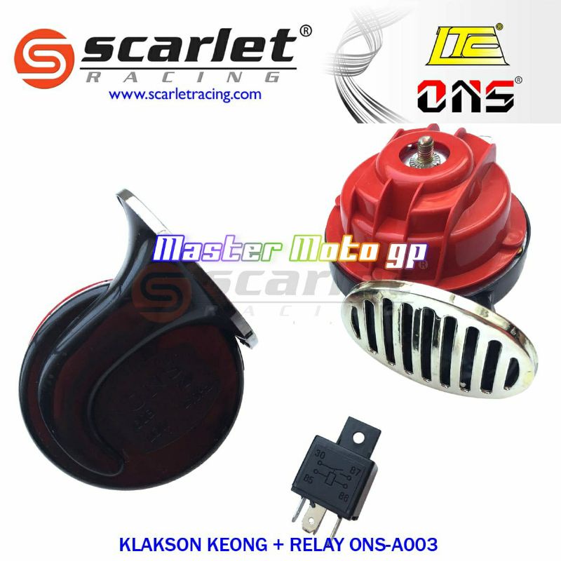 klakson keong ONS double klakson keong plus relay ONS - A003 12V red YW - A003