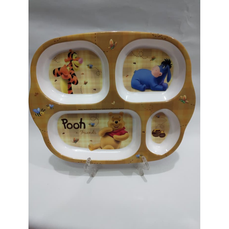 Piring Makan Anak Sekat 4 Melamin WINNIE POOH