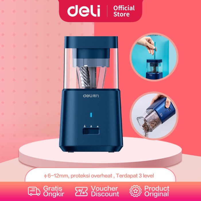 

(BISA COD) Deli Electril Pencil Sharpener / Rautan Otomatis Dengan Baterai 71205