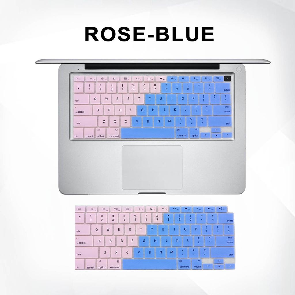 Keyboard Silicone SKin Protector Keyboard Waterproof Pelindung Laptop Macbook Air Pro 13 14 16 2017 2018 2019 2020 2021 A1932 A2179 A2337 A1706 A1708 A1989 A2159 A2251 A2289 A2338 2442 2485 A2141 2289 2251 Polos Warna Hitam Transparan Putih Pink Blue