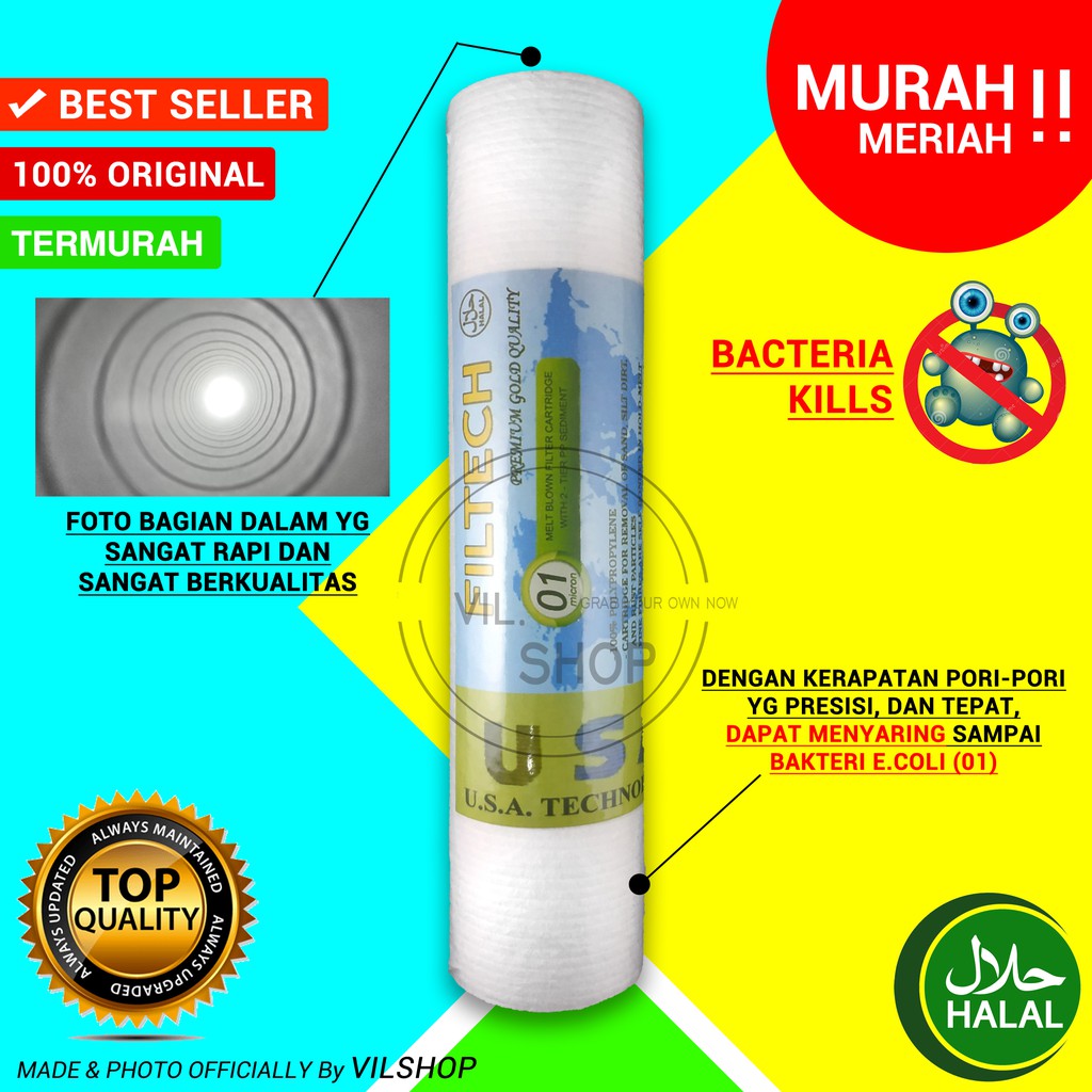 PREMIUM USA CATRIDGE FILTER SARINGAN AIR MINUM RO 10" / Saringan filter busa penyaring air termurah