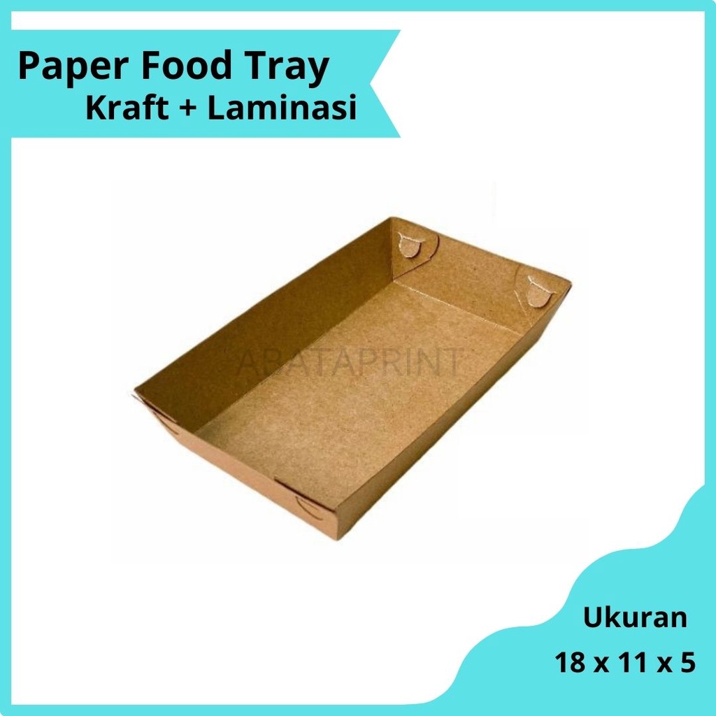 

PAPER FOOD TRAY/PIRING KERTAS KOTAK NASI SNACK PIRING MAKAN KERTAS KRAFT COKLAT 18 x 11 x 5 CM
