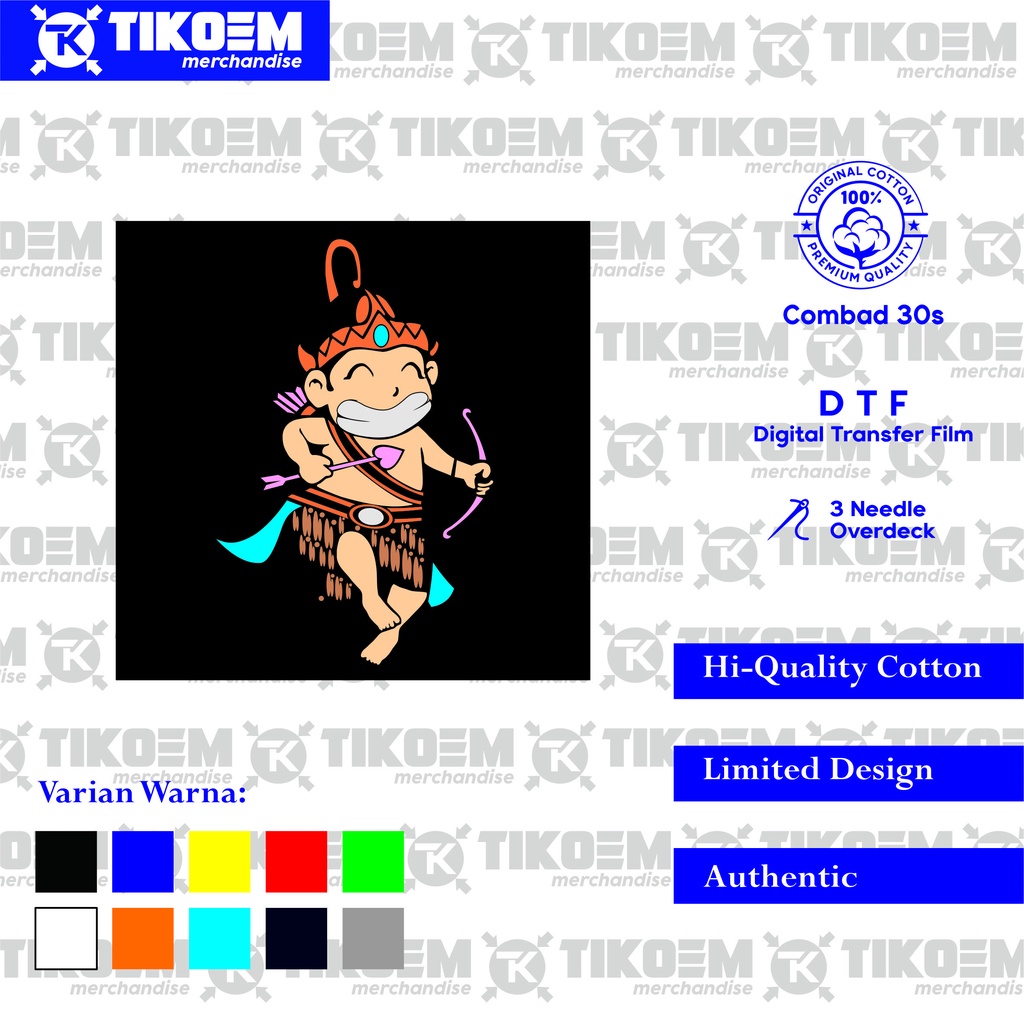 KAOS SABLON PRIA WANITA GAMBAR WAYANG JAWA