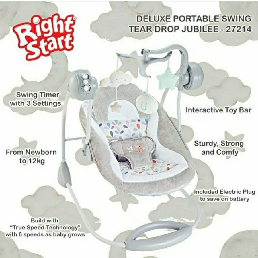 Bouncer Right Start Deluxe Portable Swing / Ayunan Bayi Otomatis