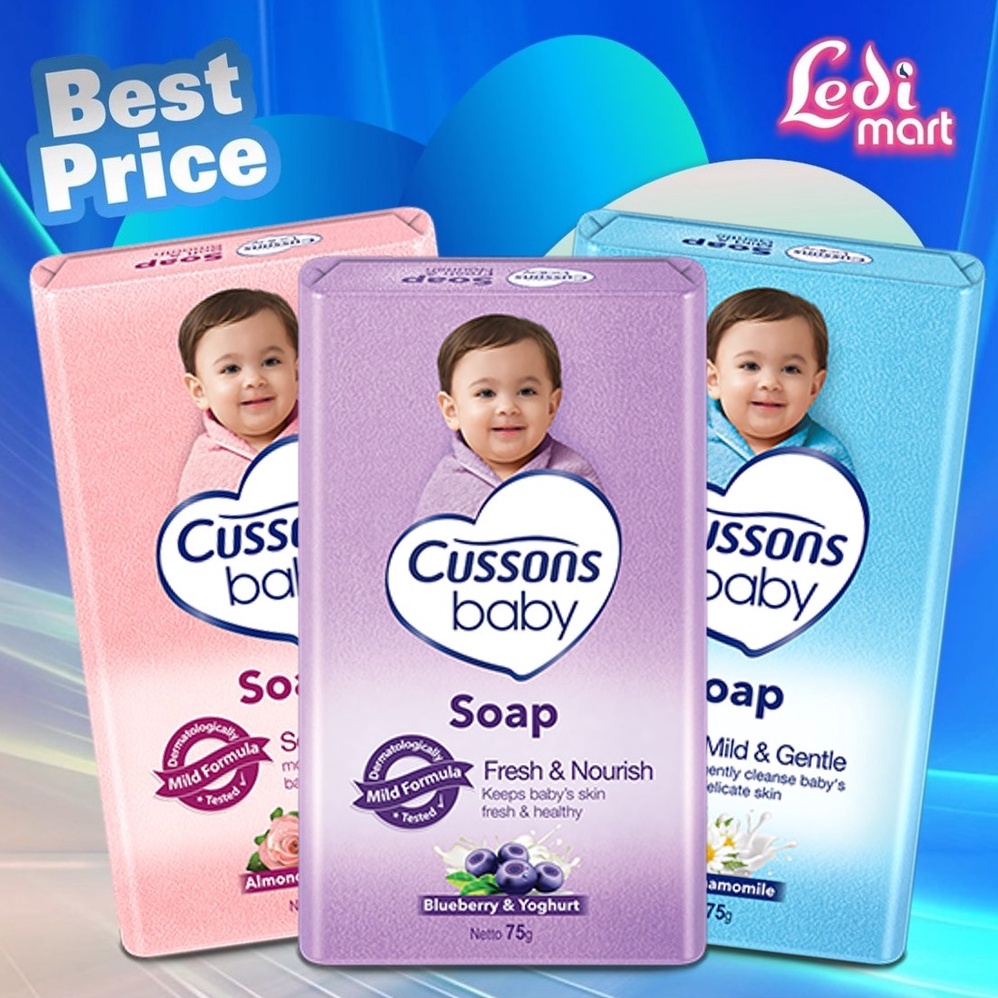 ORIGINAL Cussons Baby Soap 75gr / Sabun Mandi Batang /  Cusson Sabun Bayi / LEDI MART